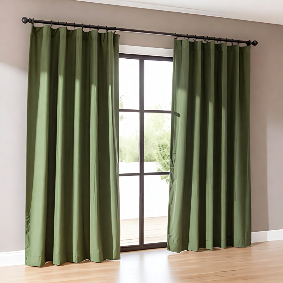 Deep forest & Olive Green Curtain